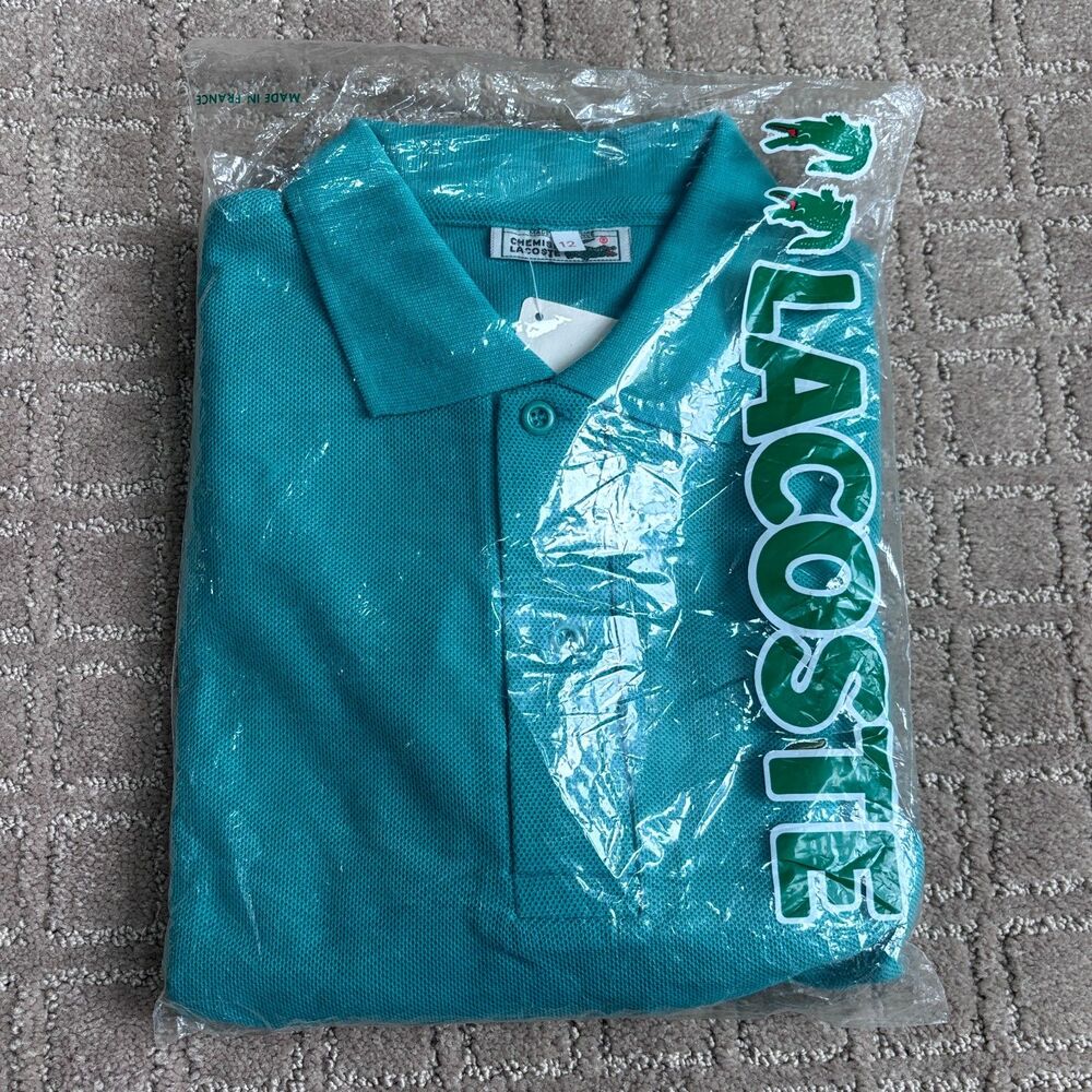 VTG 80s Chemise Lacoste Short Sleeve Piqué Polo Preppy France Men's M Deadstock